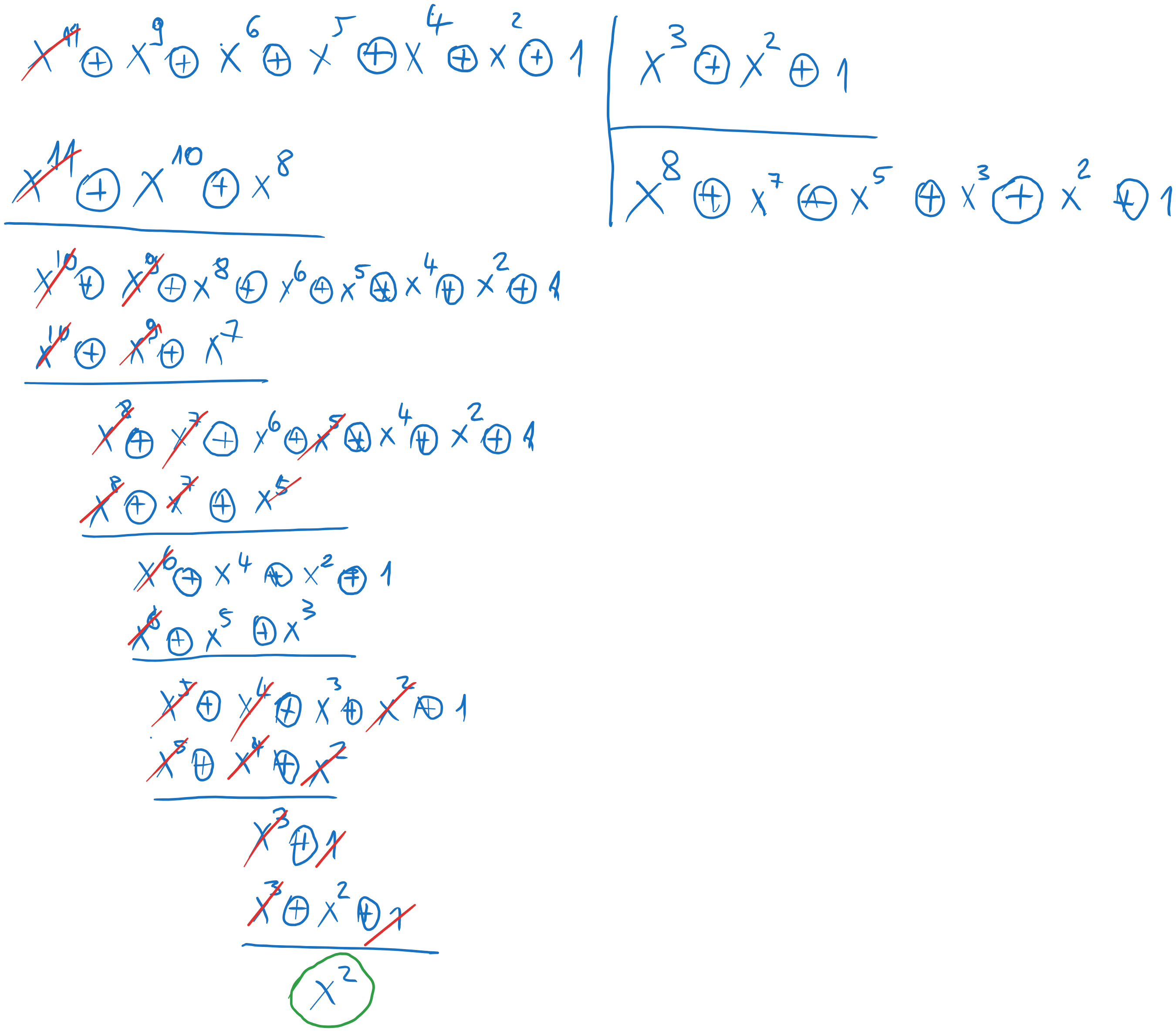 Polynomial division at decoding